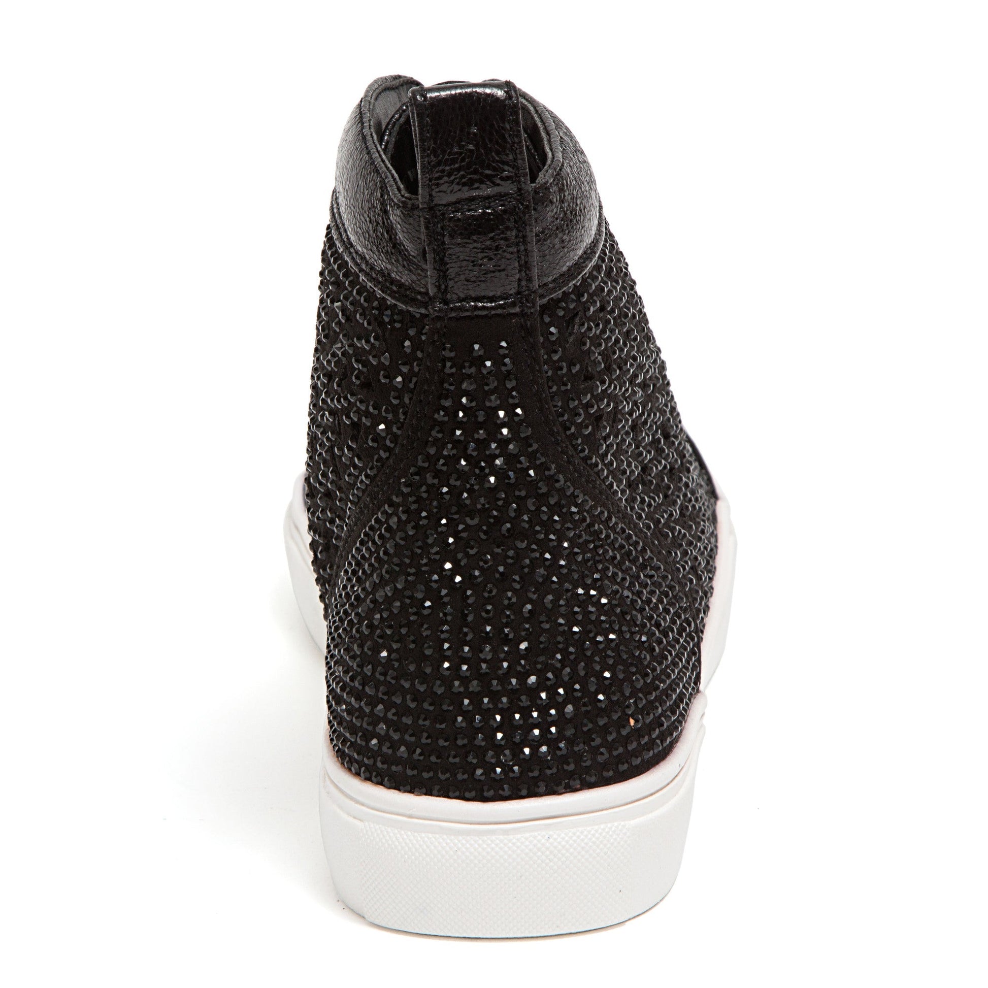 Lady Couture NEW YORK Laser Cut High Top Sneakers With Rhinestones - ninetyunion