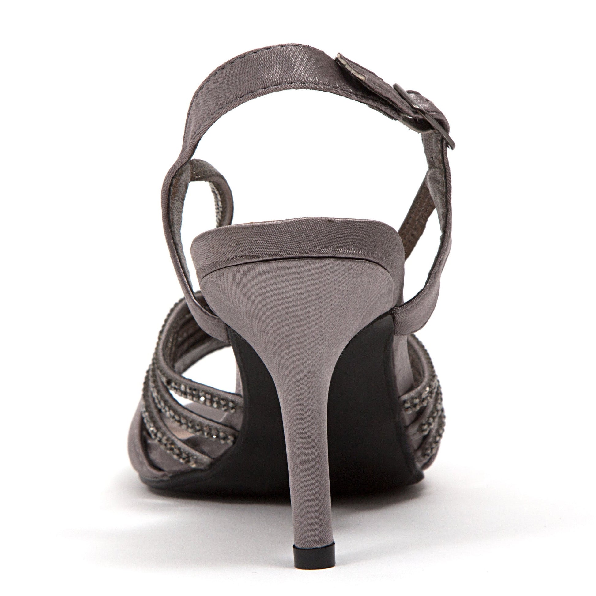 Lady Couture ALLURE Satin Slingback On Mid Heel With Matching Rhinestone Strap - ninetyunion