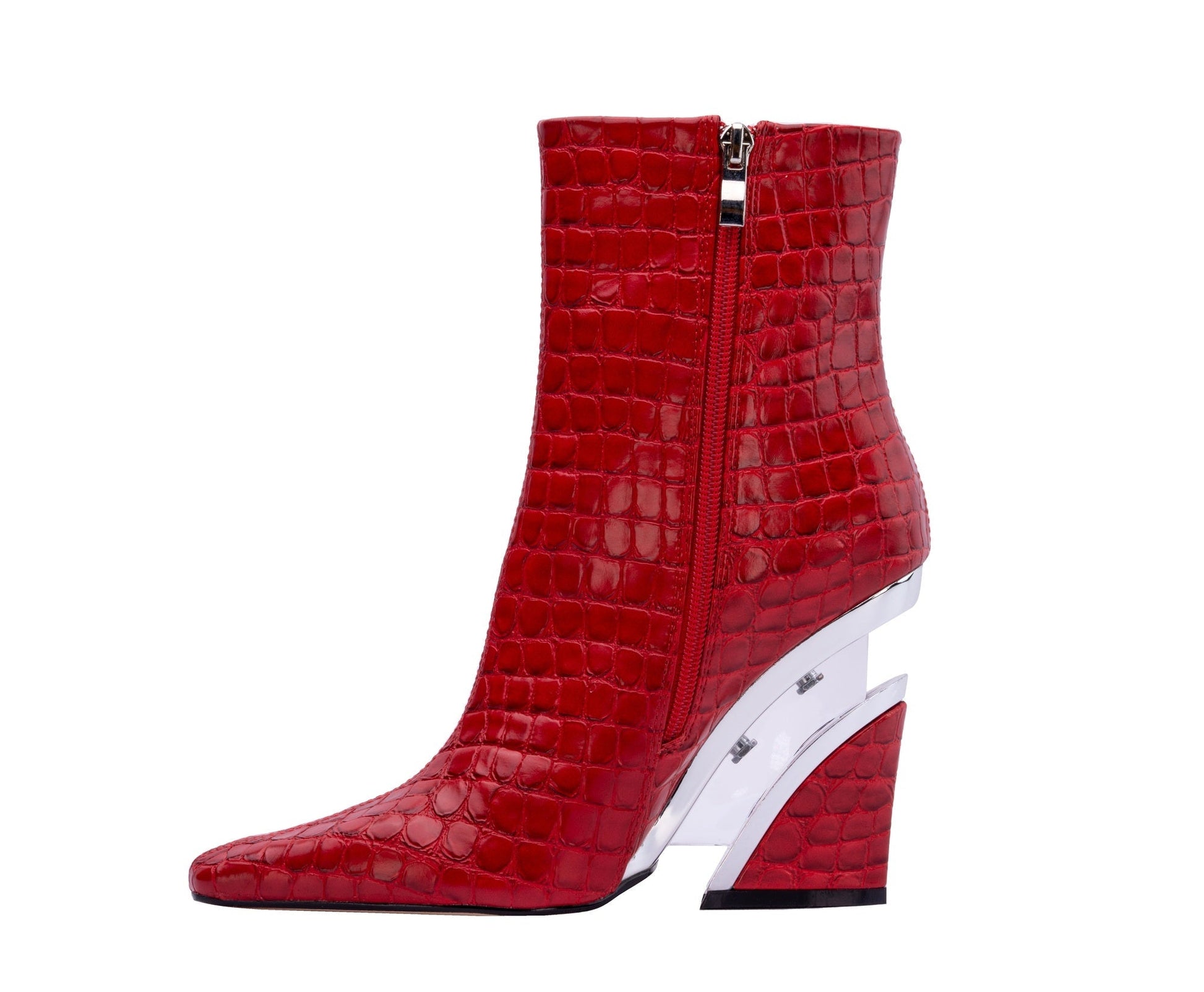 Ninety Union VIA Short Pointed Toe Croco Bootie - ninetyunion