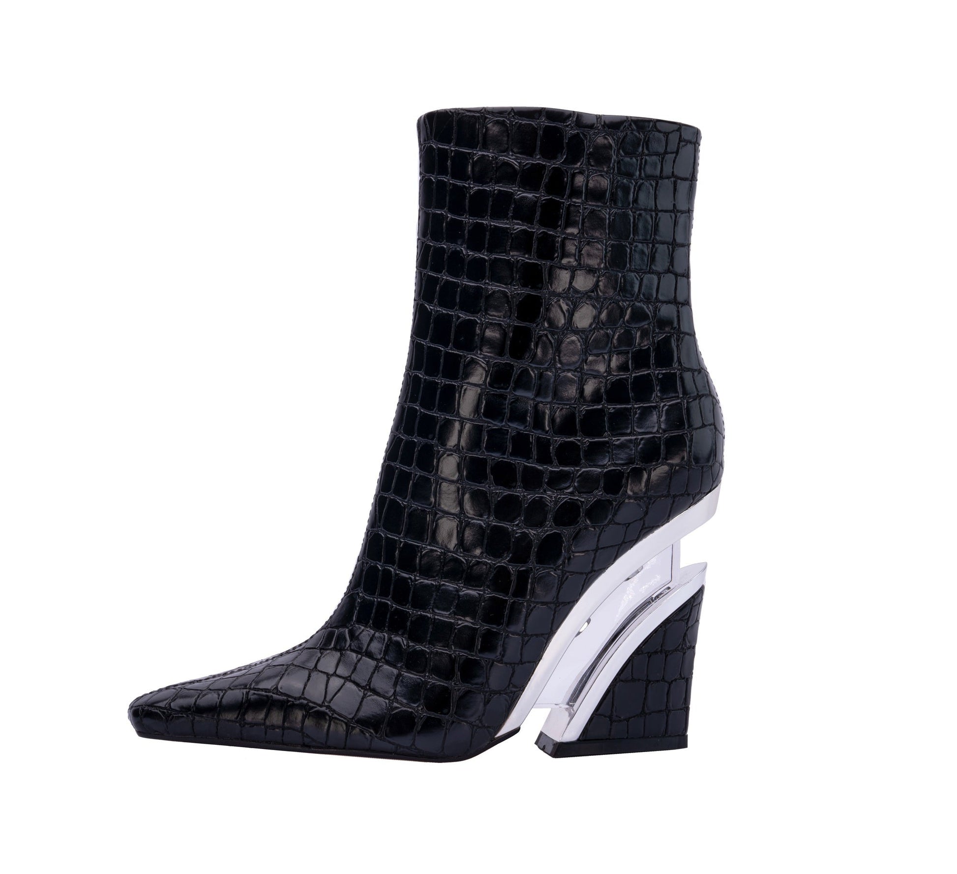 Ninety Union VIA Short Pointed Toe Croco Bootie - ninetyunion