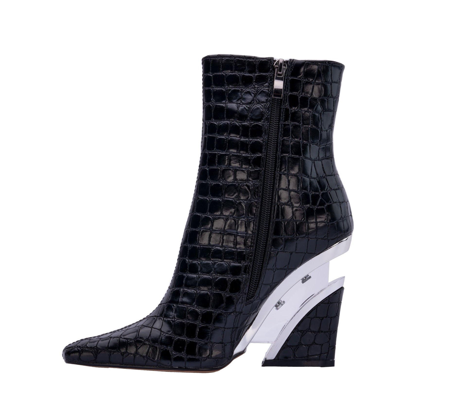 Ninety Union VIA Short Pointed Toe Croco Bootie - ninetyunion