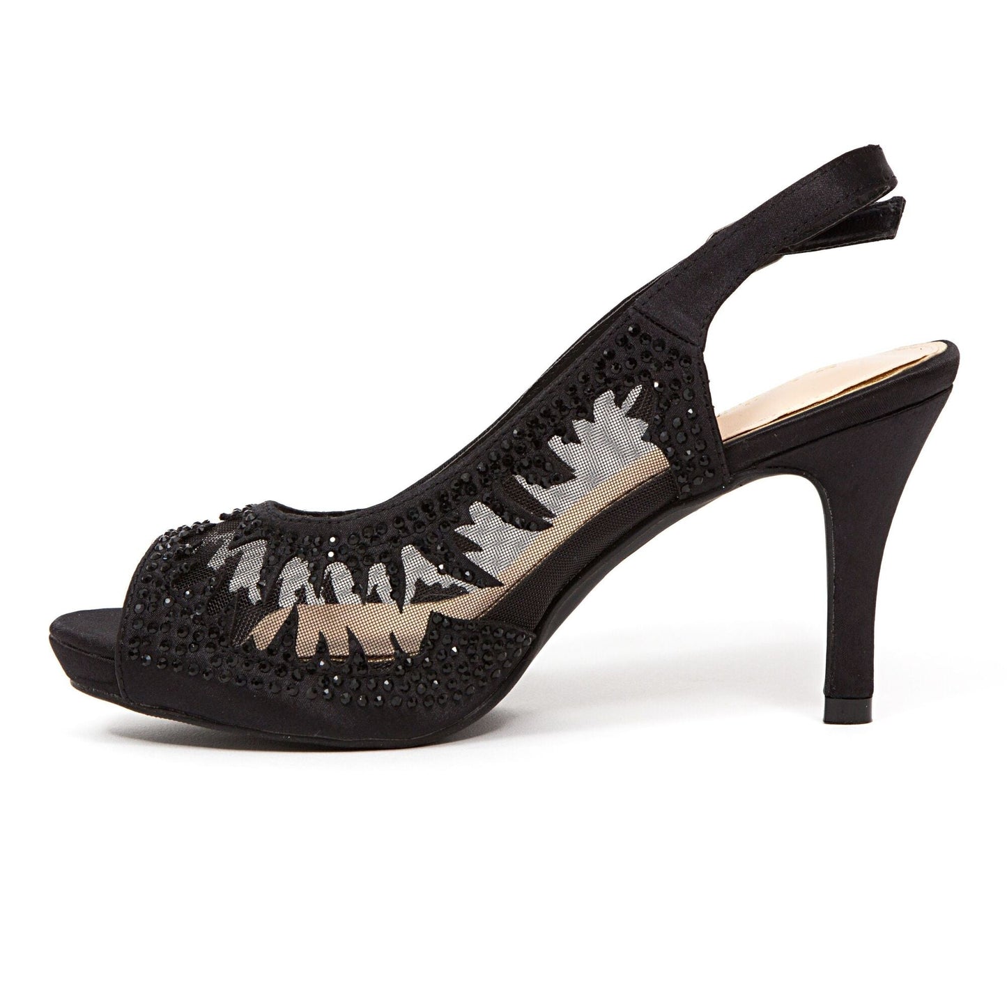 Lady Couture DREAM Mesh Slingback Platform With Stones - ninetyunion