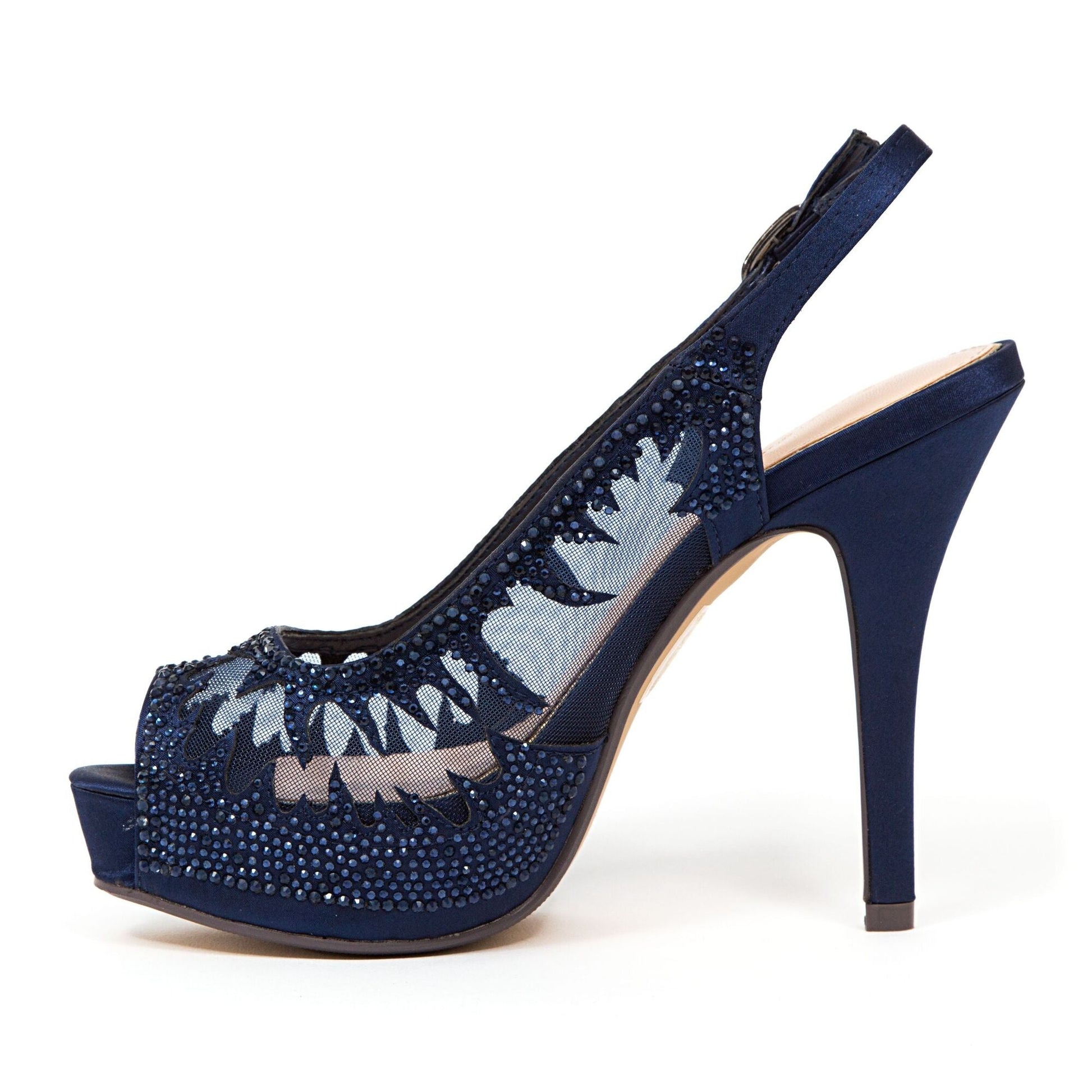 Lady Couture DREAM Mesh Slingback Platform With Stones - ninetyunion