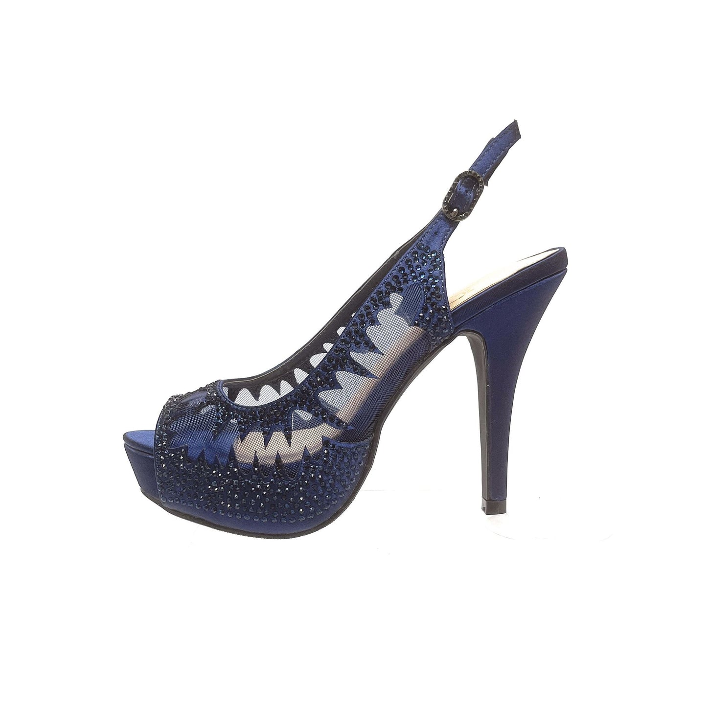 Lady Couture DREAM Mesh Slingback Platform With Stones - ninetyunion