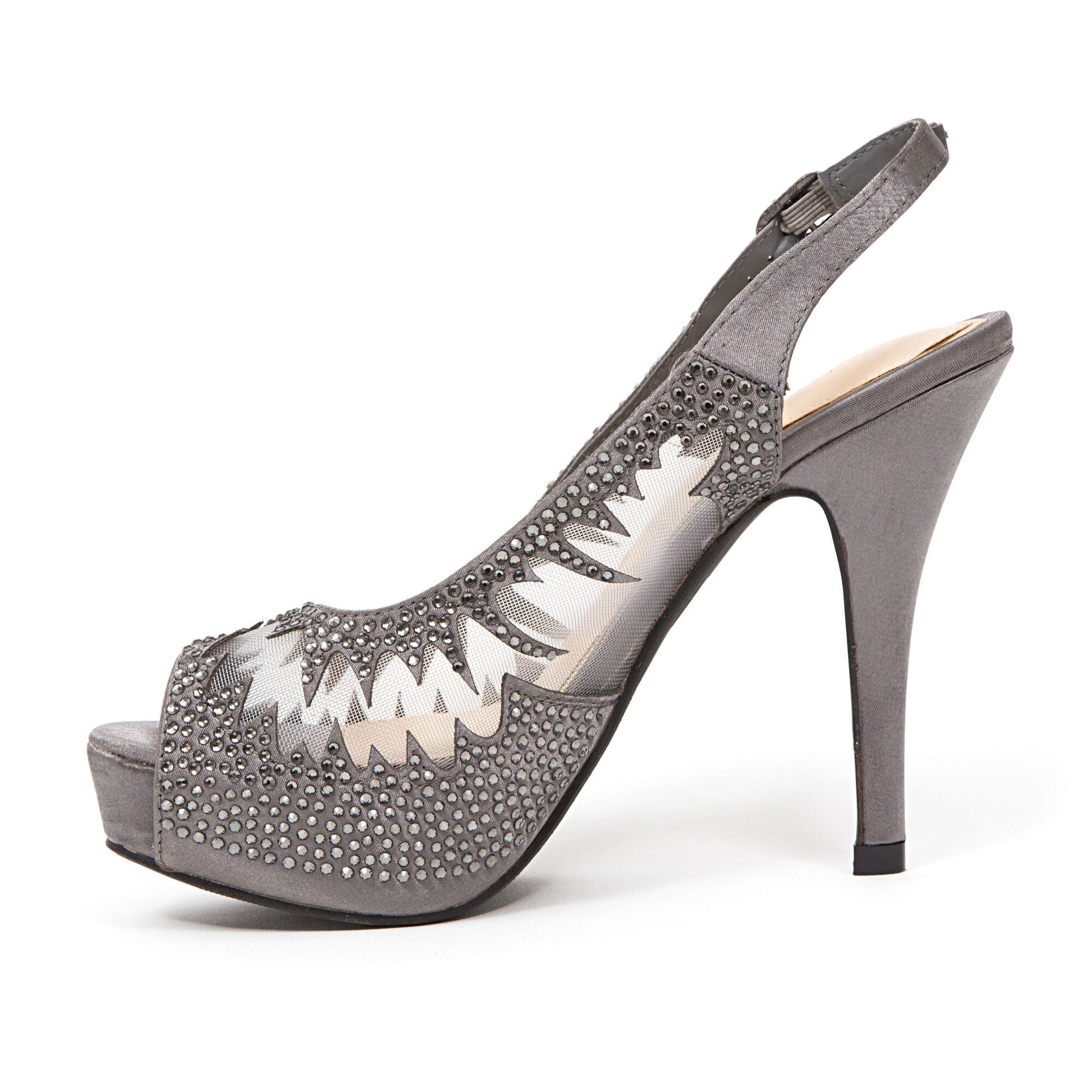 Lady Couture DREAM Mesh Slingback Platform With Stones - ninetyunion