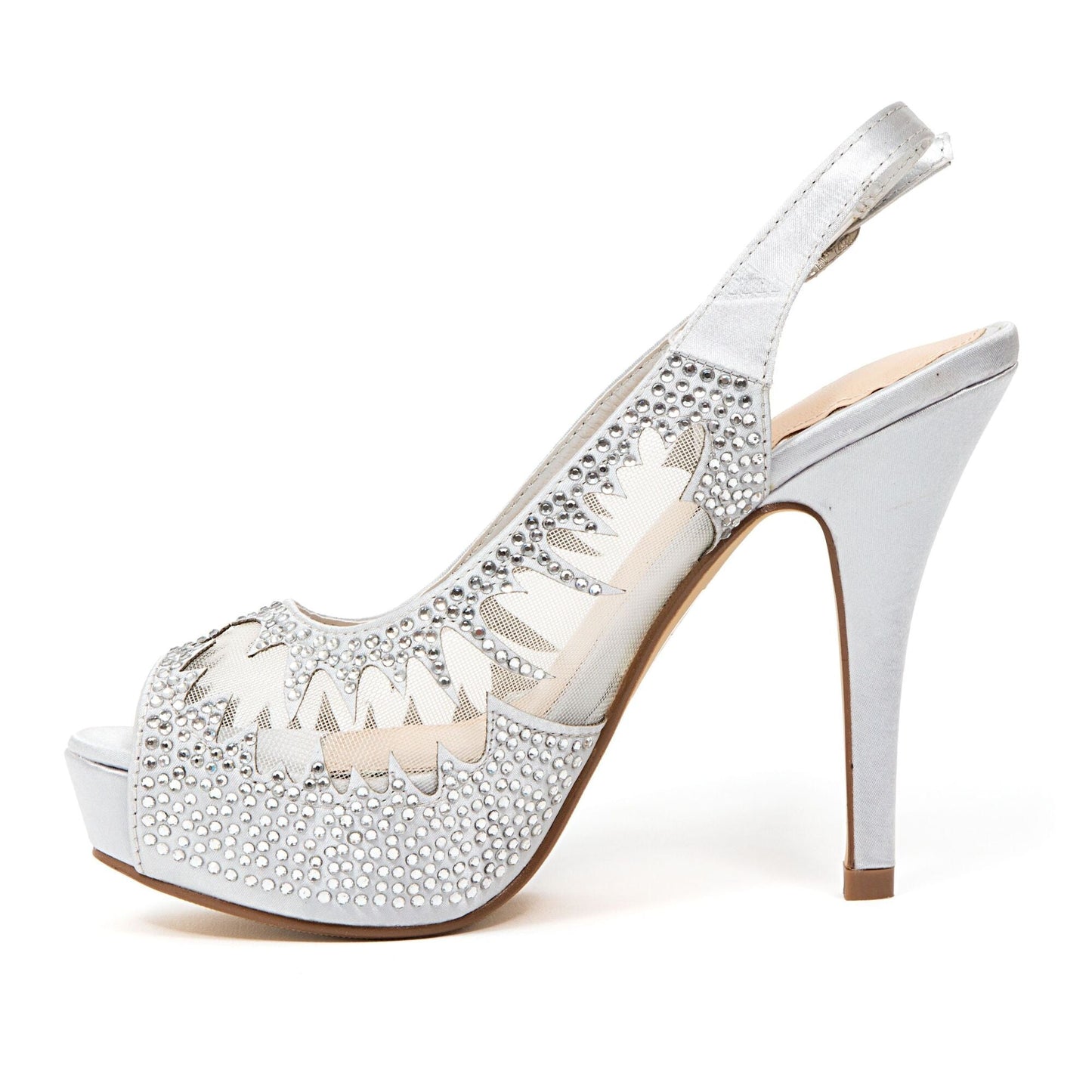 Lady Couture DREAM Mesh Slingback Platform With Stones - ninetyunion