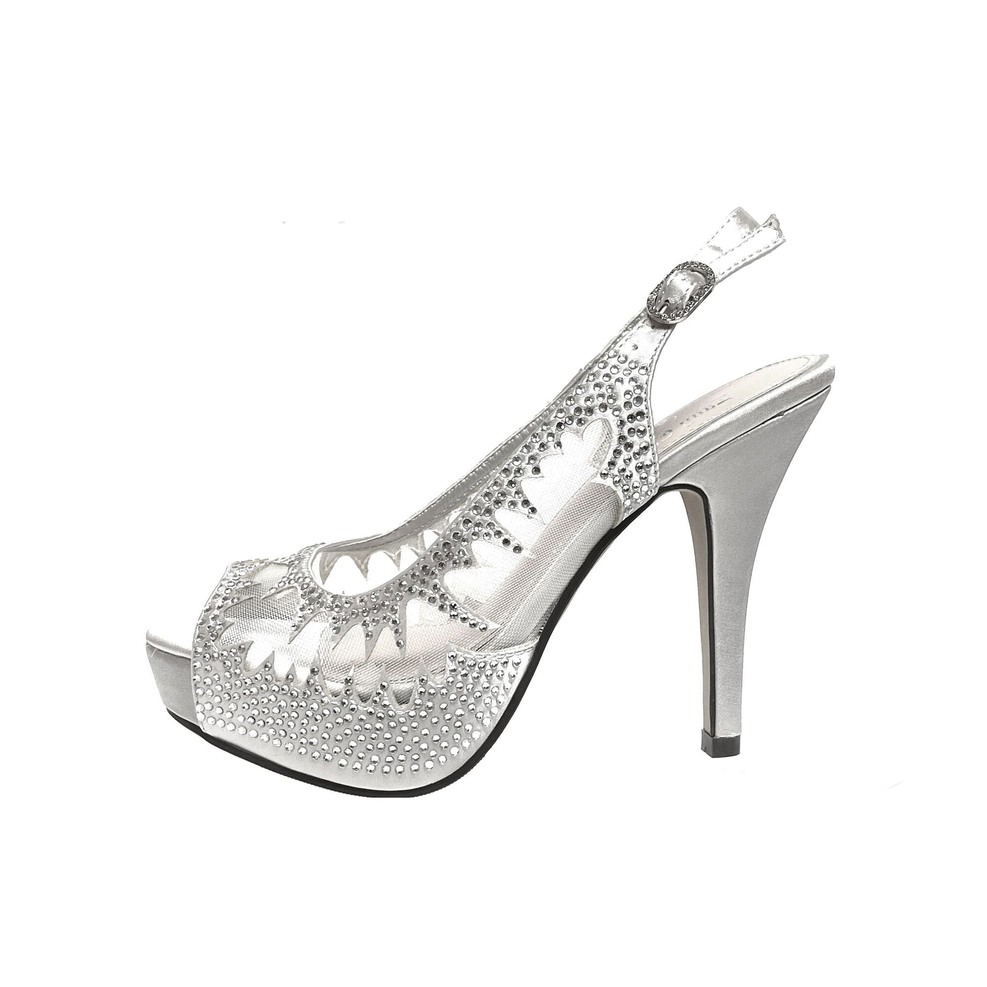 Lady Couture DREAM Mesh Slingback Platform With Stones - ninetyunion