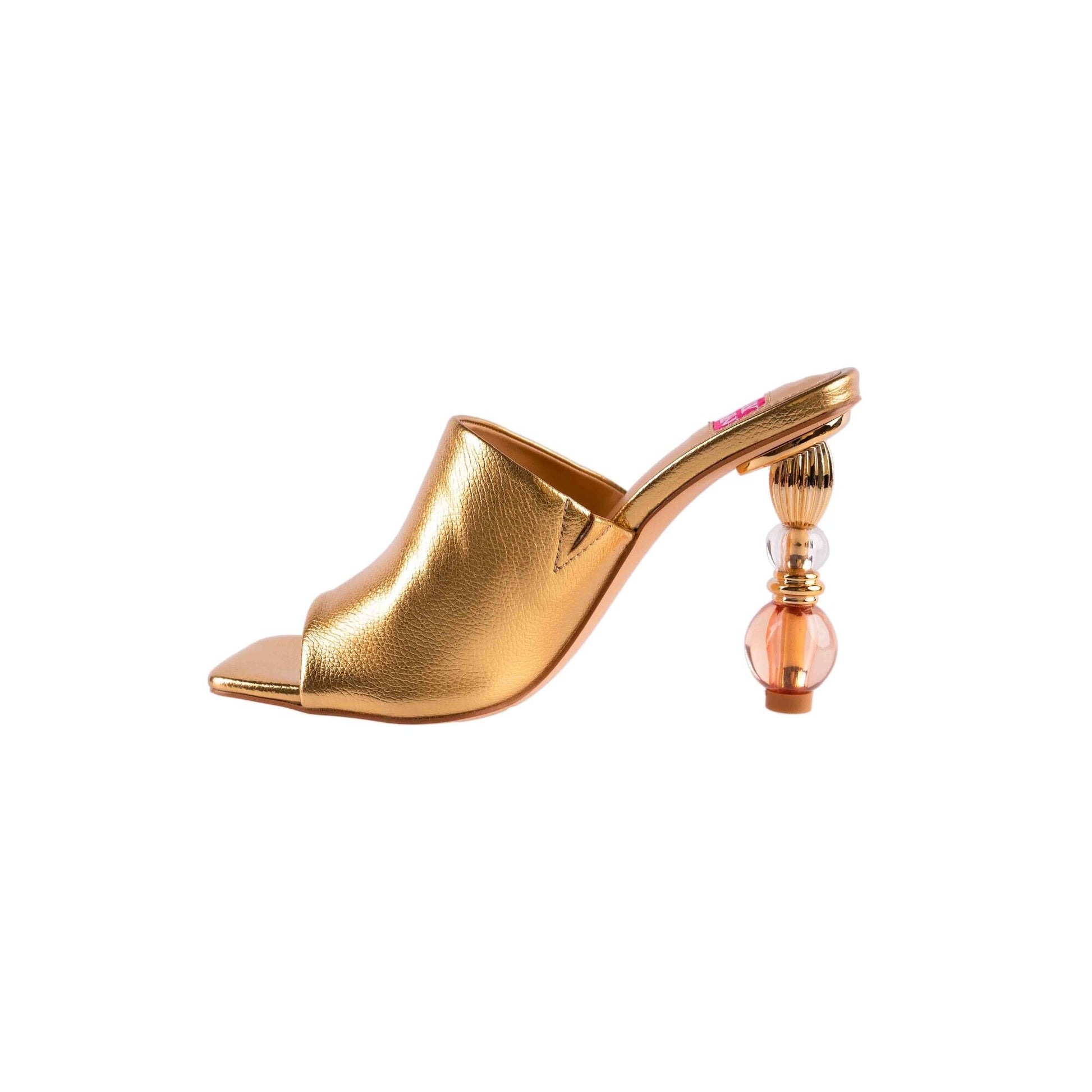 Ashley Kahen FAME Metallic Crystal Ball Heel Mule - ninetyunion