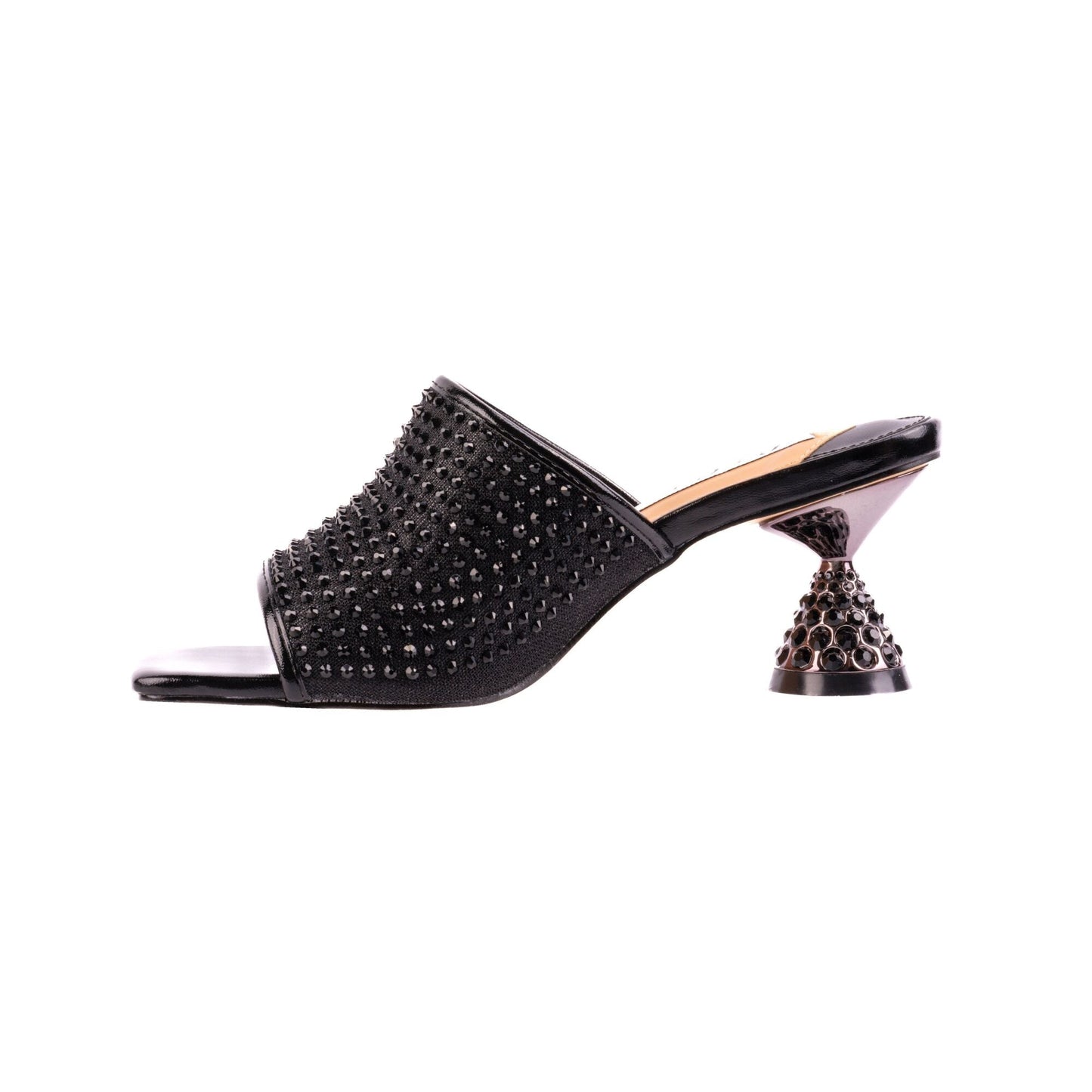 Lady Couture FIREBALL Jeweled Metallic Heel Slide - ninetyunion