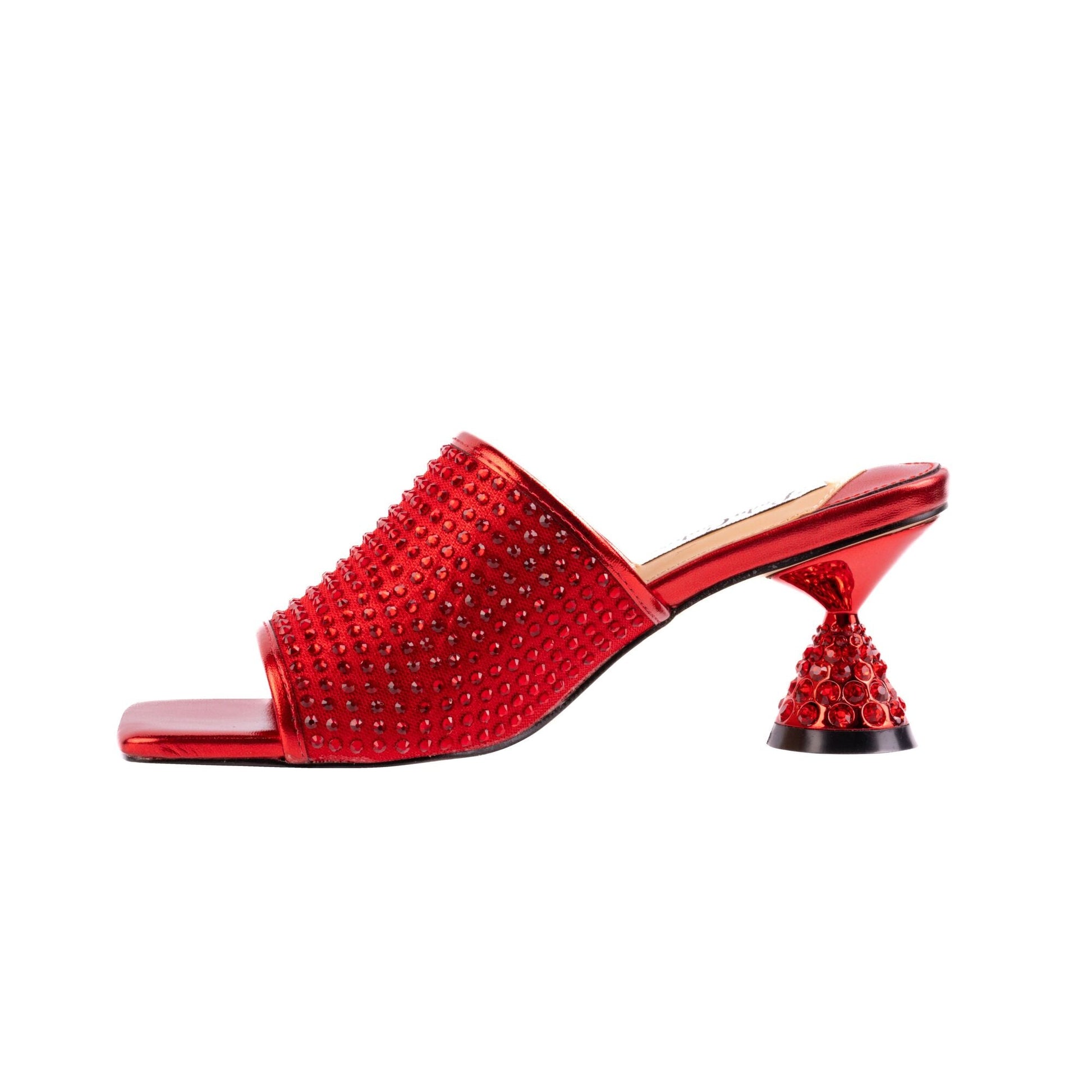 Lady Couture FIREBALL Jeweled Metallic Heel Slide - ninetyunion