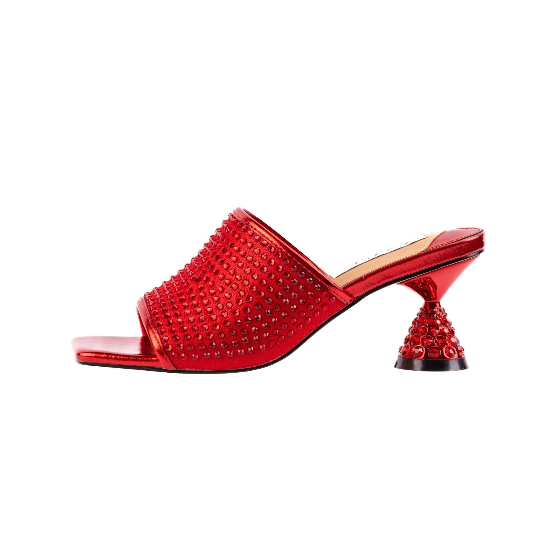 Lady Couture FIREBALL Jeweled Metallic Heel Slide - ninetyunion