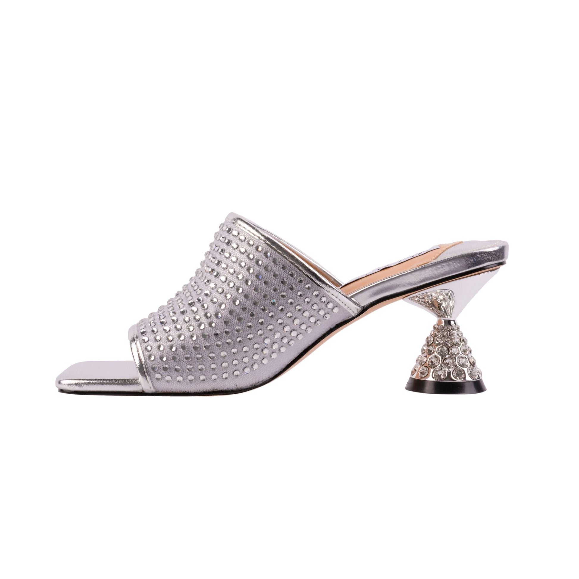 Lady Couture FIREBALL Jeweled Metallic Heel Slide - ninetyunion