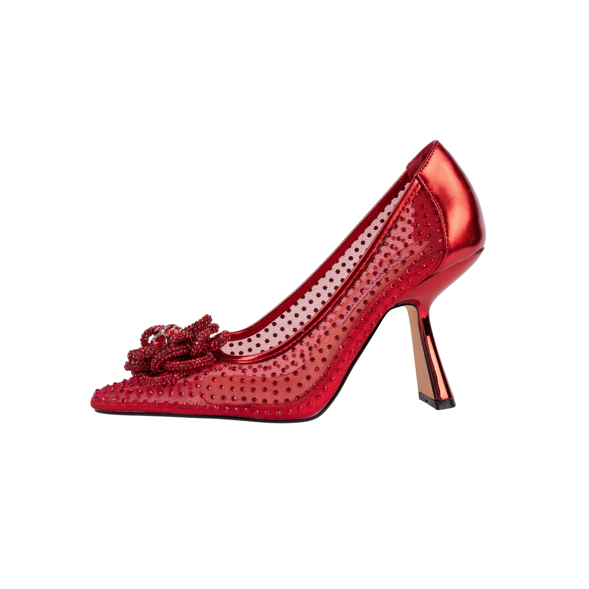 Lady Couture SWEET Rhinestone Ornament Mesh Pump - ninetyunion